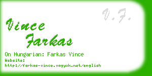 vince farkas business card